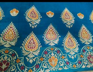 Embroidered  Teal Blue KotaSaree