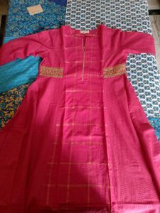 Pink & Gold Anarkali Dress