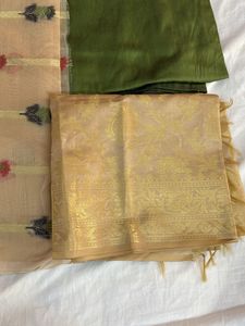 Mehendi Banarasi Dress Material.