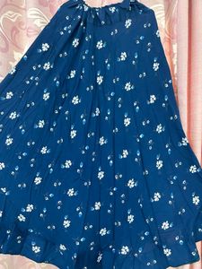 Floral Print Blue Skirt