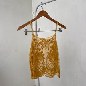 Golden Lace Cami Top