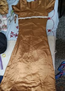 Gold Floral Lace Maxi Dress