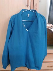 Blue Western Top For Girls