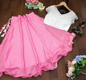Pink Polka Dot Skirt Set
