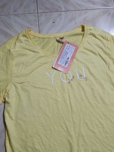 Yellow Graphic Print Tee