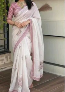 Floral Hand Painted Saree