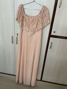 Elegant Blush Lace Dress
