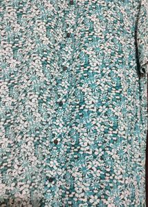 Sea Green Floral Shirt For Boy &amp; Men 40 Chest