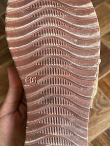 Gold Wedge Sandals (36 Size)