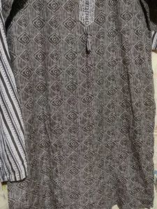 Brown Patterned Kurti Pant Set