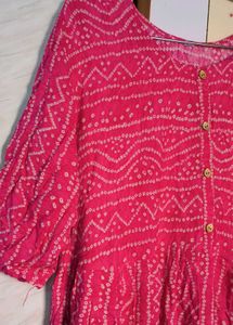 Pink Bandhani Kurti 💗