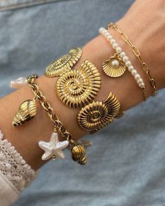 Spiral Shell Bangle Bracelet