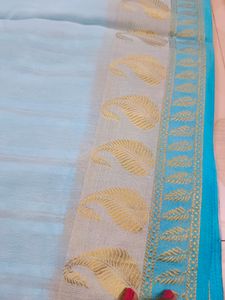 💙💠Blue Linen Cotton Saree @ 200💠💙