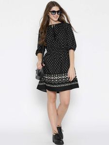 Black &amp; White Print Dress