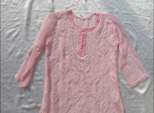 Pink ChikanKari kurti