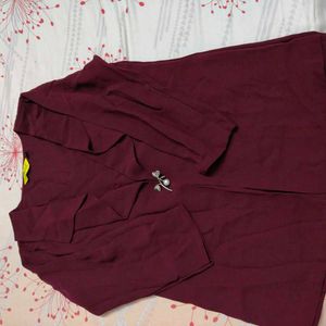 Burgundy Ruffled Top