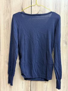 Navy V-Neck Knit Sweater