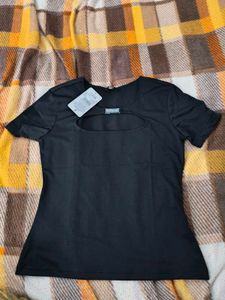 Chic Black Cutout Top