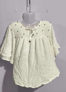 White Beaded Top