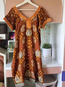 Embroidery Beautiful Cotton Straight Kurti 😍