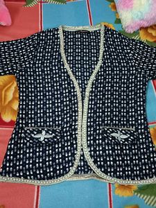 Elegant Black &amp; White Cardigan