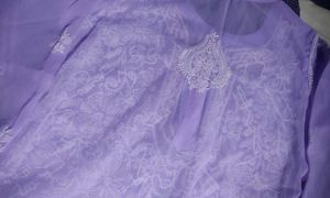 Lavendar Chikankari Short Kurti