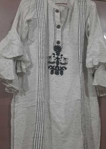 White Embroidered Kurti