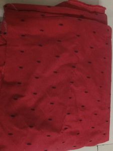 Red Printed Dress Material