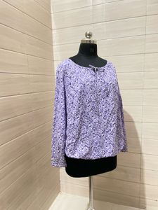 Made In Germany Floral Print Tie-Neck Blouse