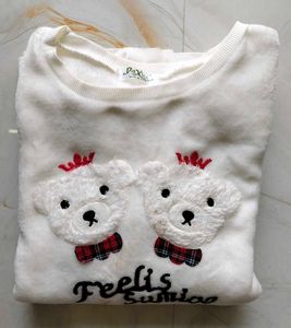 Cute Bear Applique Sweatshirt