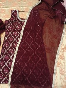 Kurta Sharara Dupatta Set With Coreset Chest