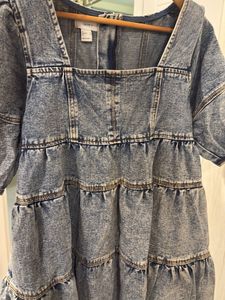 Denim Tiered Mini Dress