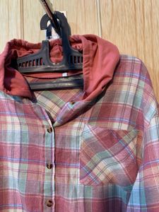 Hooded Plaid Flannel Shirt