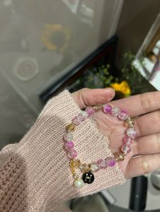 Pink Crystal Beaded Bracelet