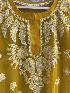 Yellow Embroidered Kurta