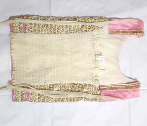 Pink &amp; Gold Embellished Saree Blouse