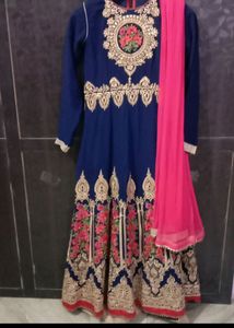 Heavy Gown Blue And Pink