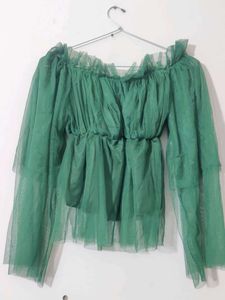Green georgette Party Wear Top