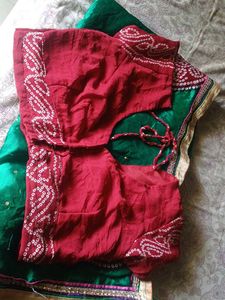 BHANDHEJ SAREE WITH BLOUSE