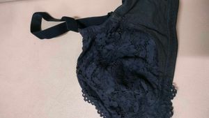 Elegant Navy Blue Lace Bra