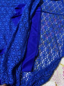 Very Beautiful,pretty Flower Netted Blue Colourtop