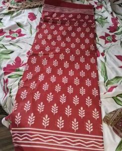 Fancy Pure Cotton Saree With Blouse Piece ❣️❣️❣️