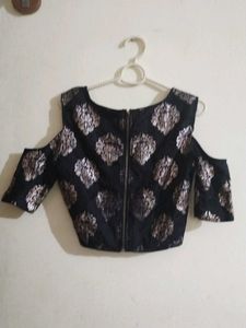 Elegant Black &amp; Silver Blouse