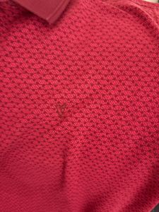 Red Patterned Polo Shirt