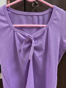 Cute Purple Tie-Front Top