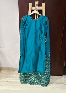 New Embroidered Teal Kurta Set