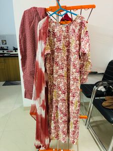 Fresh Red Kurta Set with Dupatta – Never Worn