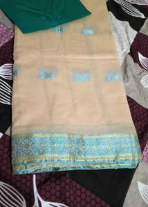 Cotton Saree With Stiched Blouse