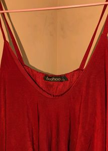 Boohoo Red Silky Vest