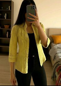 Yellow Cotton Fancy Shirt